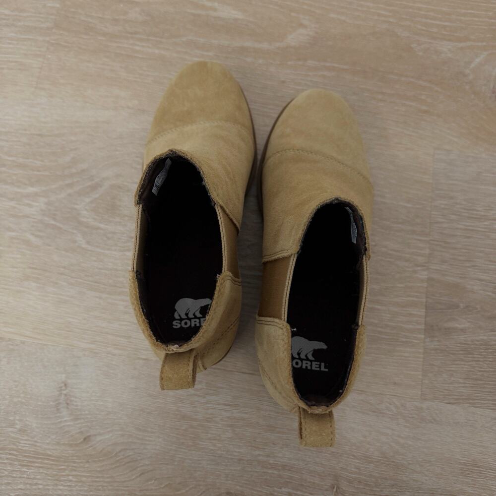 Women’s Sorel Evie II Chelsea Boot Suede Caribou Buff Size 8 - Picture 9 of 10